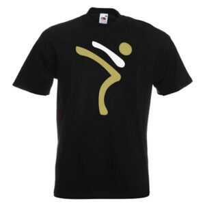 Kicking Man BIG Logo gold-and-white-on-BLACK-2R