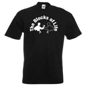 The Blocks of Life Martial Art T-Shirt-8R-white-on-black-shirt