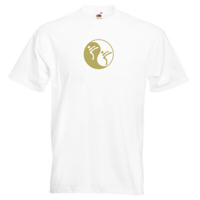 Yin Yang Martial Art T-Shirt-gold-on-WHITE-7R