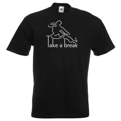 Take a Break Martial Art T-Shirt style-11-white-on-black-shirt