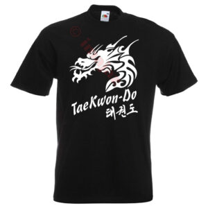Taekwondo Dragon style-17-white-on-black-shirt