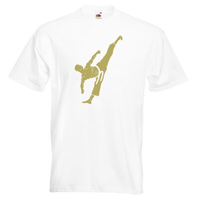 Martial Artist T-Shirt gold on white